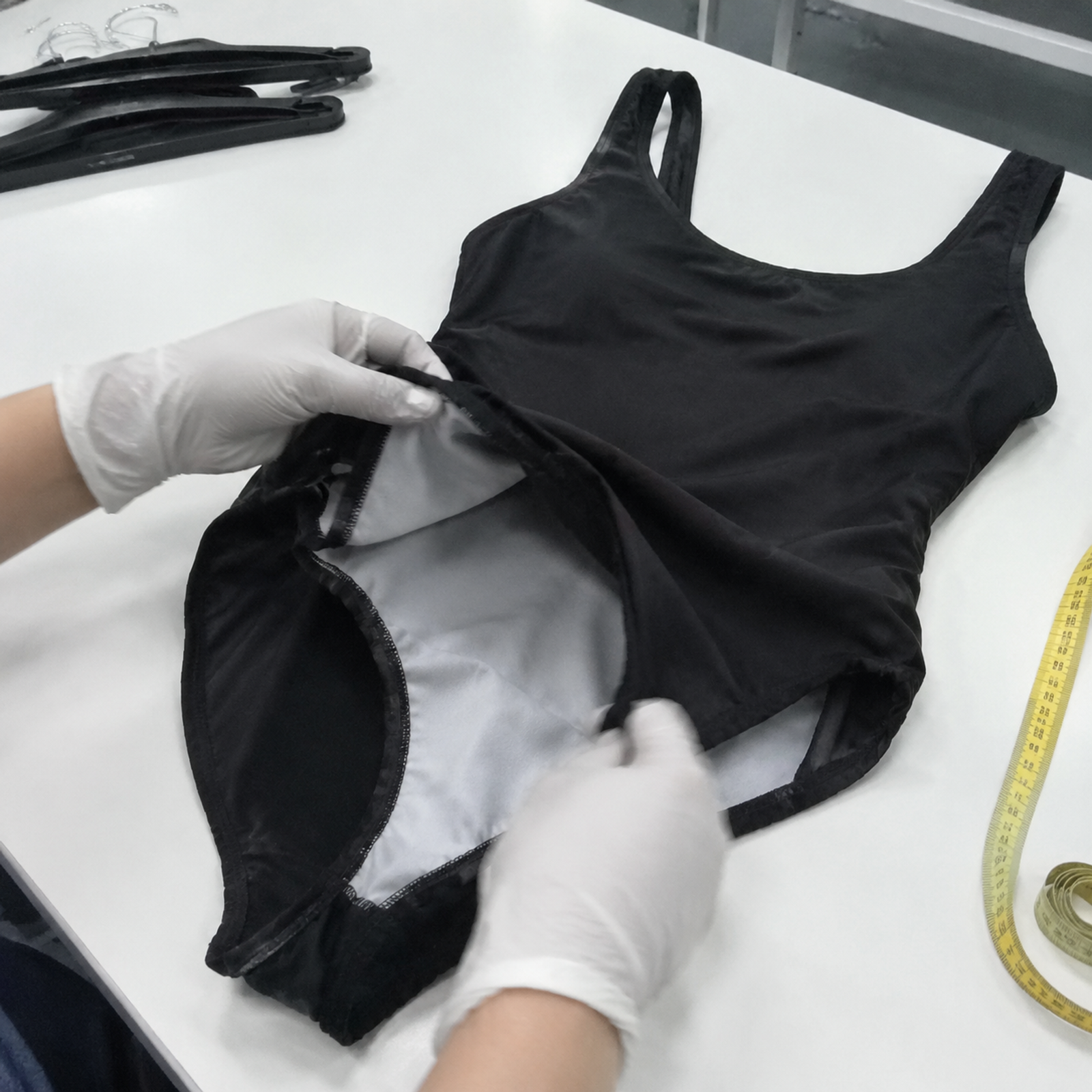 Swimwear quality inspection and garment measurement during production