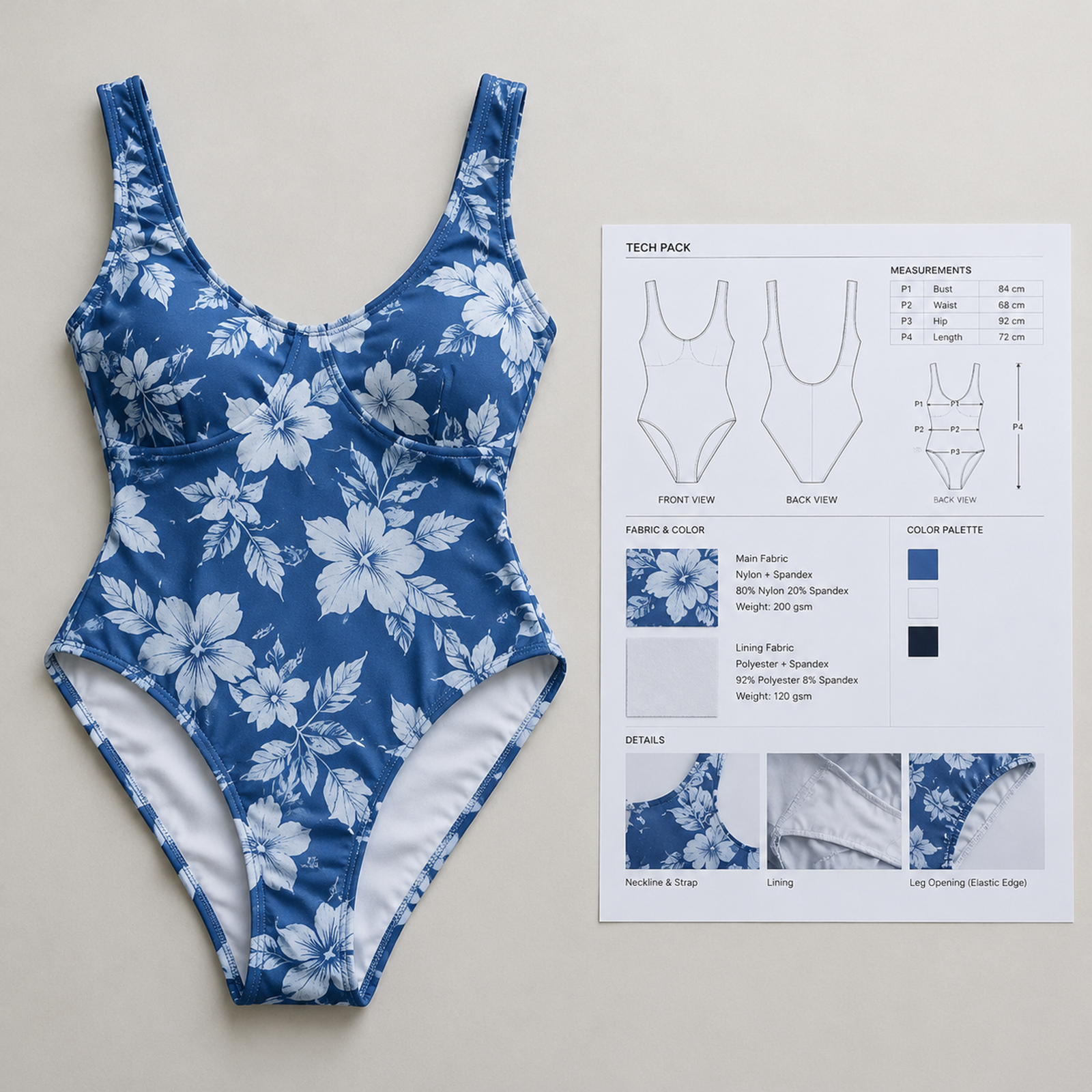swimwear tech pack requirements for accurate manufacturing quotation